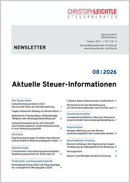 Steuerberatung-Steuern-Neuigkeiten
